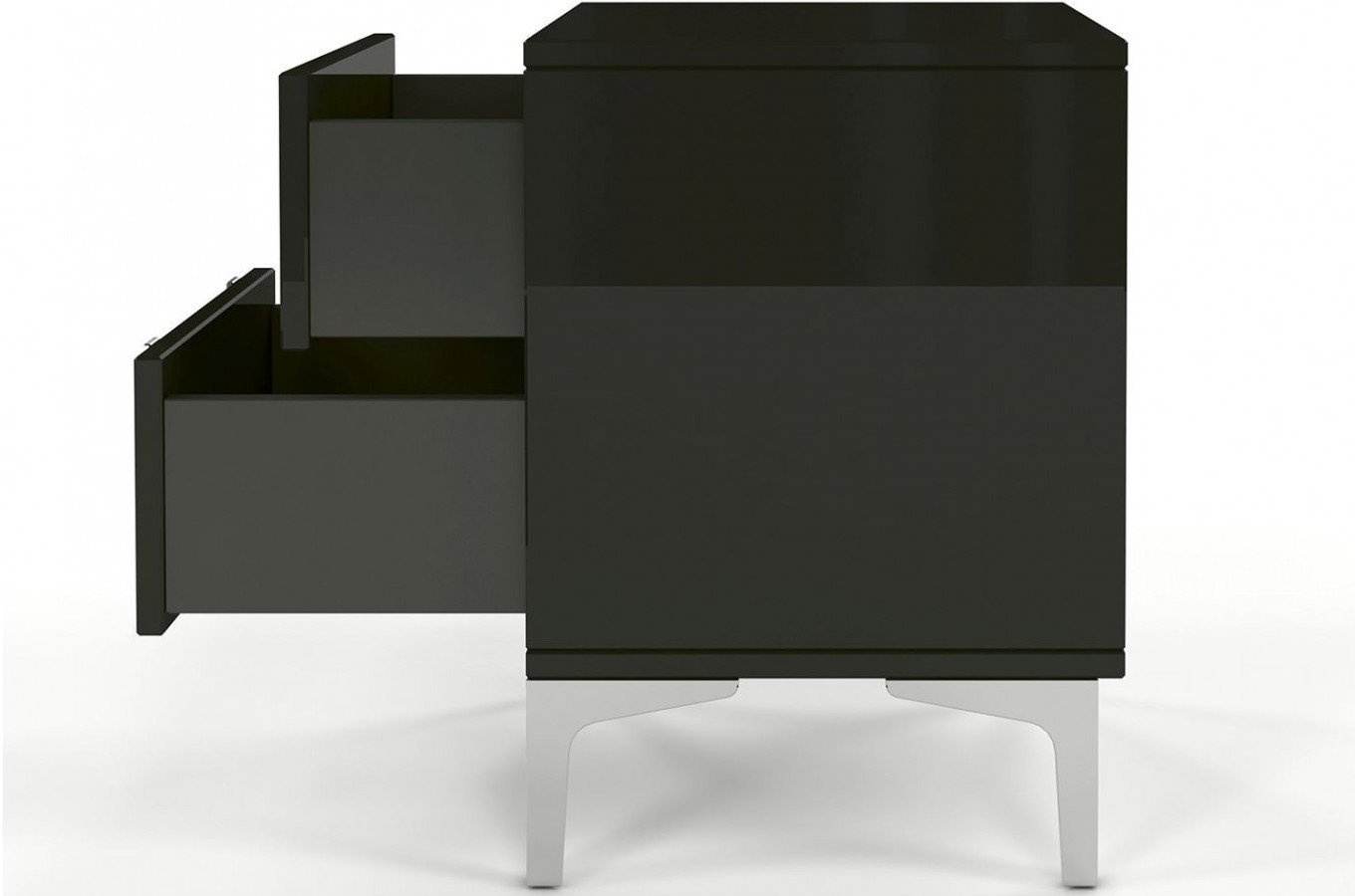 Czarna nowoczesna szafka nocna Dancan EVA połysk / szer. 40 cm