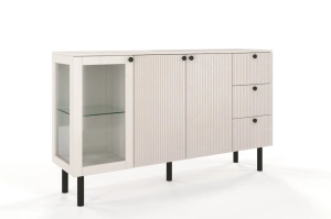 Komoda bukowa Visby Norvik / szerokość 160 cm / kolor biały