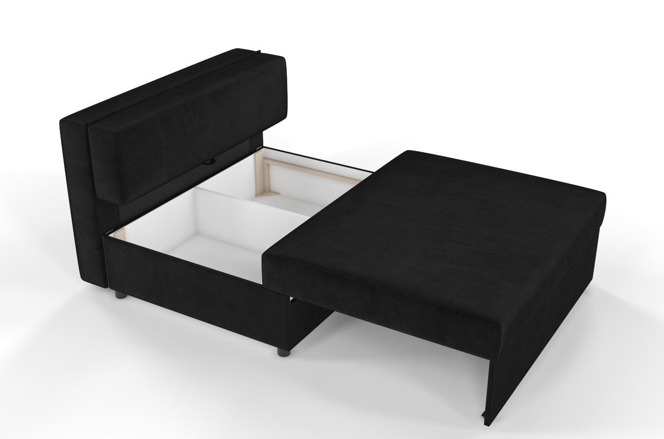 Nowoczesna rozkładana sofa Dancan OLGA z funkcją spania i pojemnikiem na pościel / 4 szerokości + 5 kolorów do wyboru!