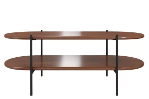 Stolik drewniany bukowy Skandica DOTA w kolorze orzech na metalowych nogach