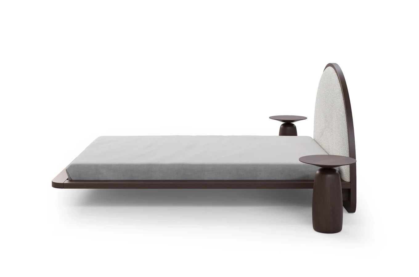 Łóżko lewitujące drewniane bukowe Visby MOMOKO w stylu Japandi