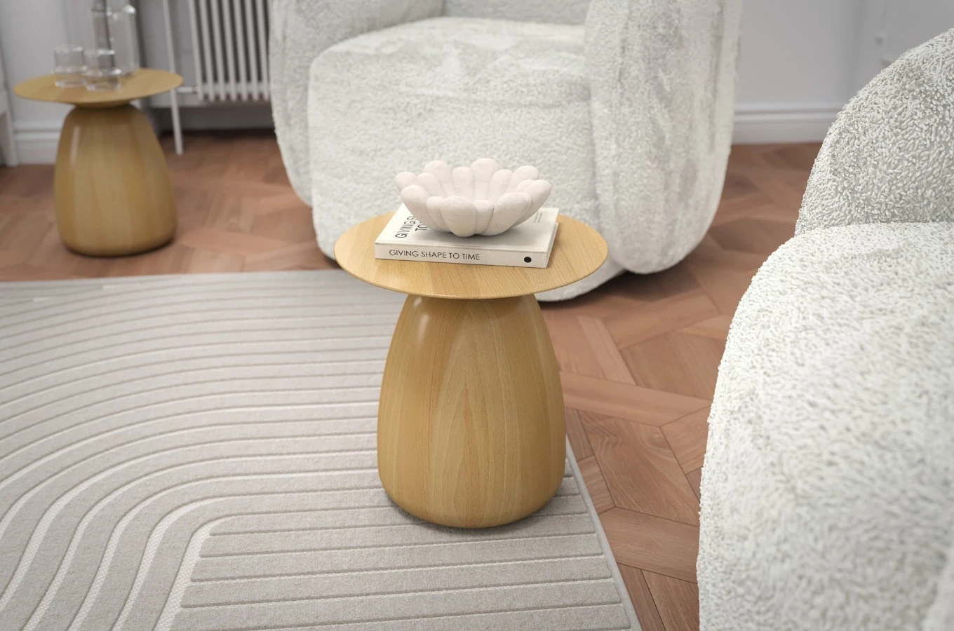 Stolik drewniany Kayani BAOBAB 34 różne kolory, wys. 34 cm / kolor naturalny