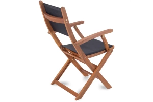 Składane krzesło ogrodowe STIV z materiałowym siedziskiem i oparciem