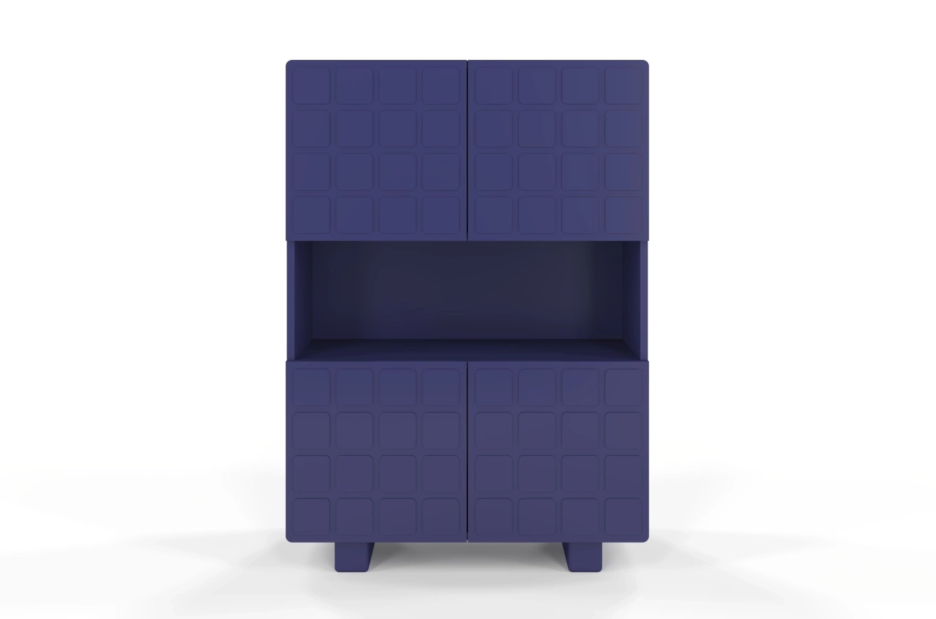 Nowoczesna komoda z frontami 3D Skandica CUBO HIGH / kolor granat szlachetny / szer. 85 cm