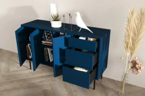 Granatowa nowoczesna komoda Dancan MIRKA / szer. 130 cm
