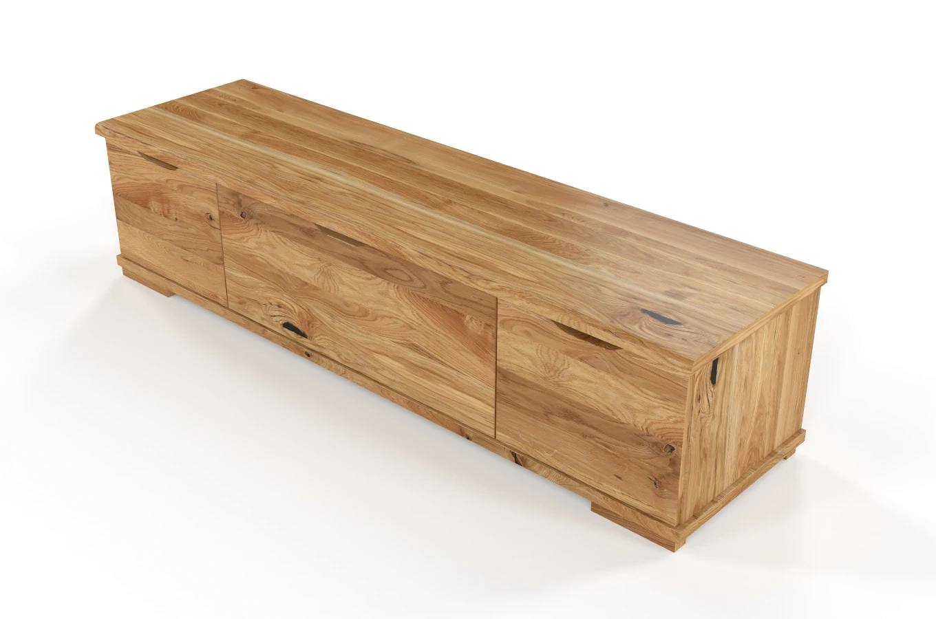 Drewniana szafka RTV dębowa Visby ARHUS z szufladami / szer. 157 cm