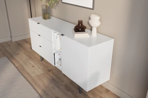 Nowoczesna biała komoda z szufladami Skandica MYWAY / szer. 160 cm