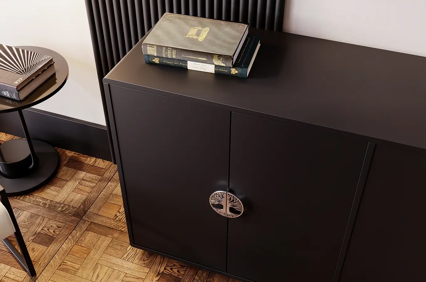 Czarna komoda Dancan LOTTA / szer. 139 cm