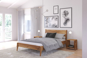 Łóżko drewniane dębowe Visby RADOM / 160x200 cm, olej naturalny