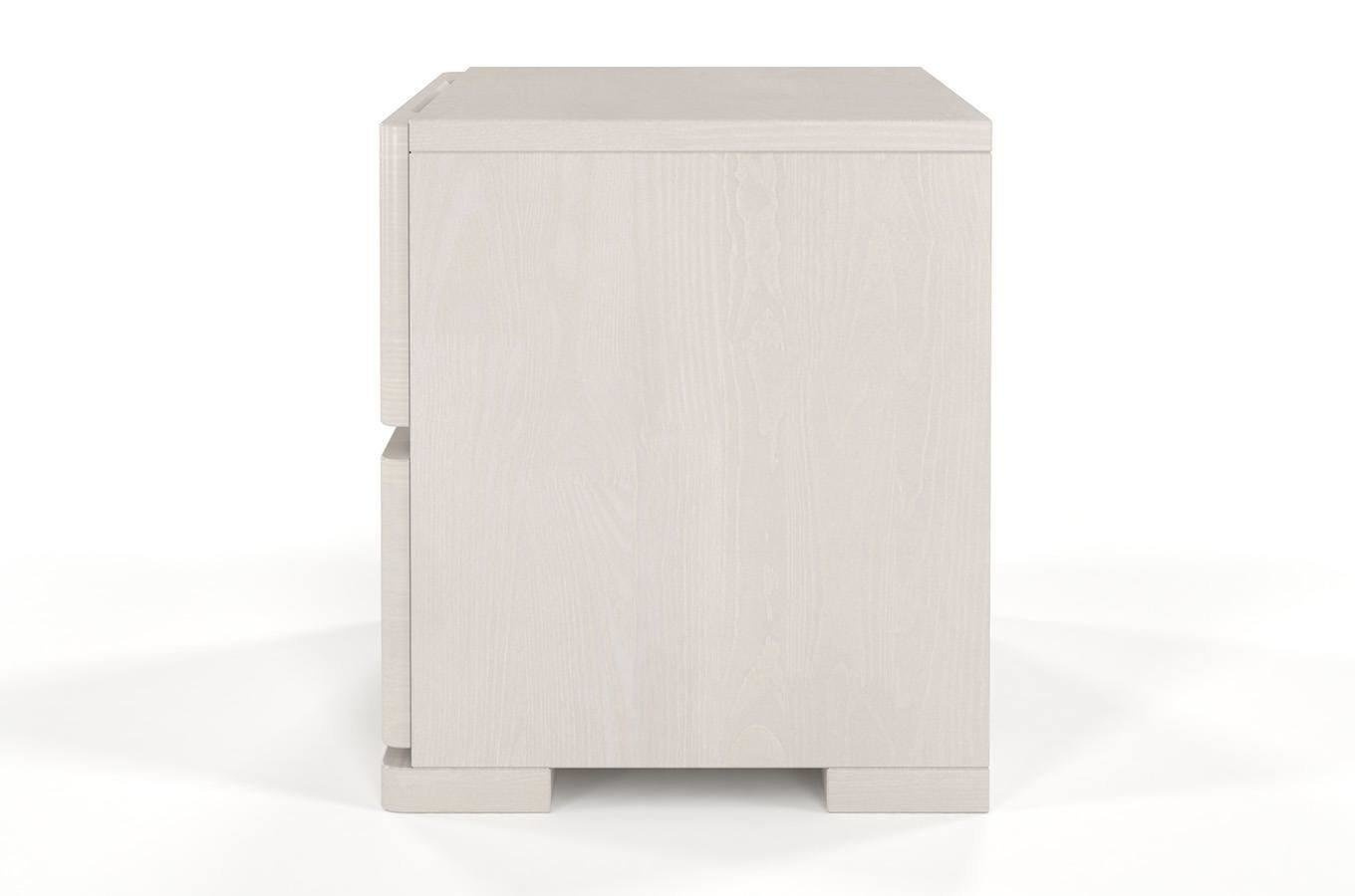 Drewniana szafka nocna sosnowa Visby Sandemo High 2S / kolor biały