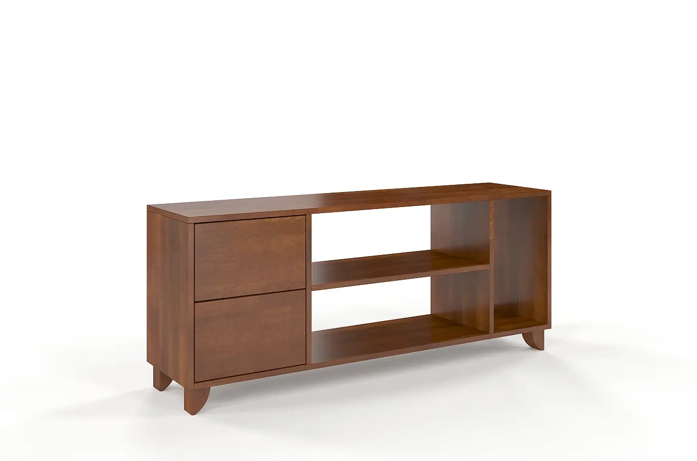 Drewniana szafka RTV bukowa Visby VIVECA na nóżkach / szer. 140 cm