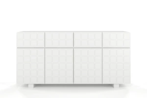 Nowoczesna komoda z frontami 3D Skandica CUBO LONG / kolor biały / szer. 169 cm