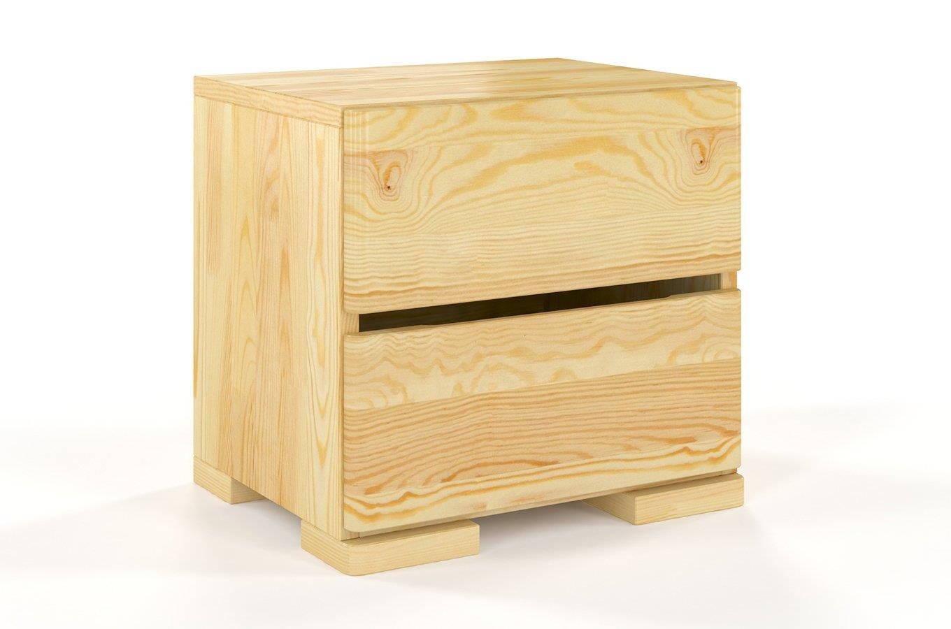 Drewniana szafka nocna sosnowa Visby Sandemo High 2S / kolor palisander