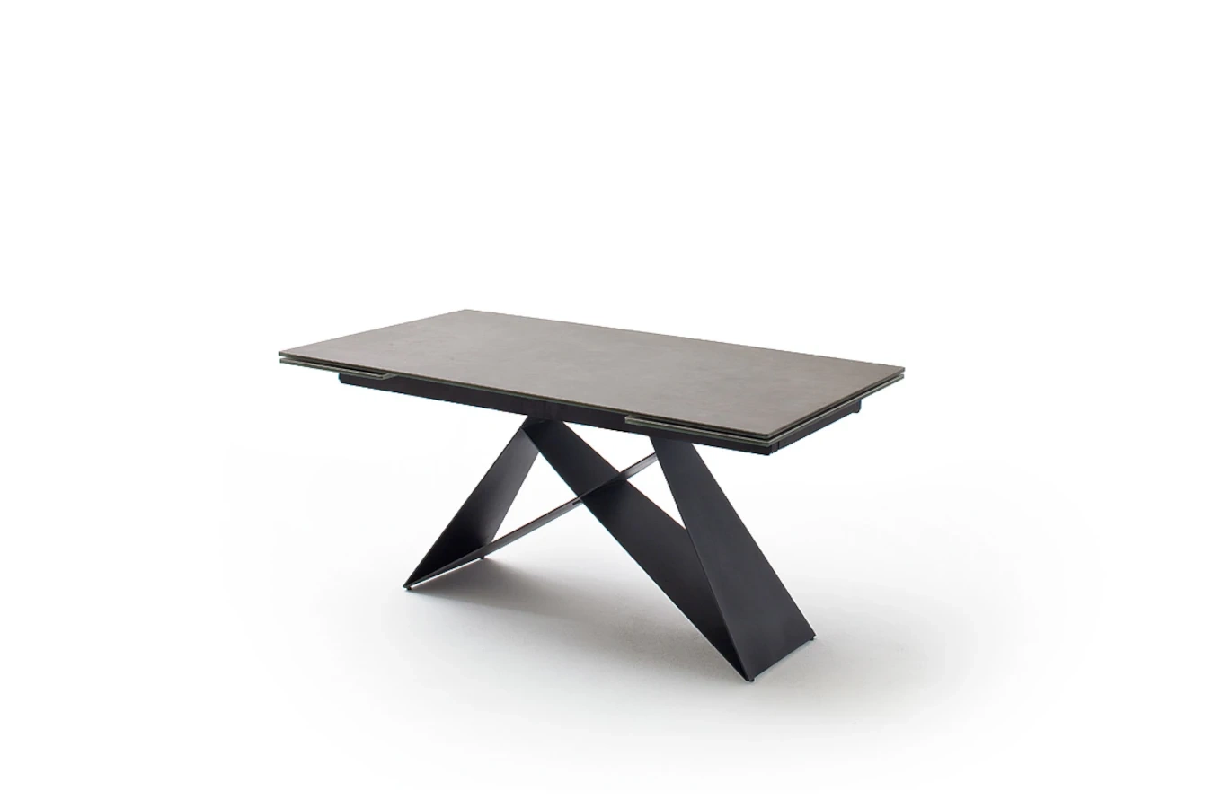 Nowoczesny rozkładany stół KOBE z ceramicznym blatem na metalowych nogach, kolor antracyt / 160-240 x 90 cm