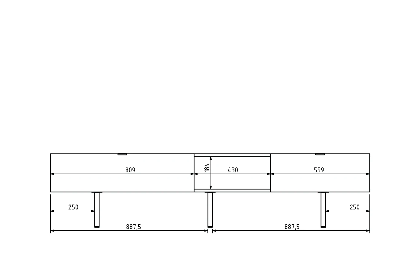 Nowoczesna biała szafka RTV z szufladą Skandica MYWAY / szer. 180 cm