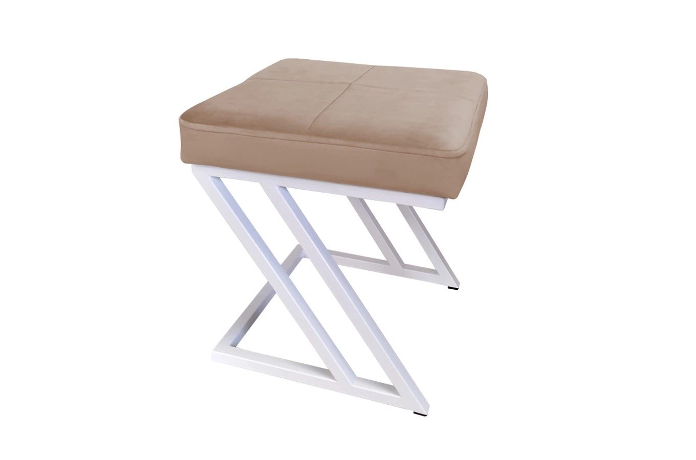 Tapicerowany puf DIZI na metalowych nogach / kolor tkaniny + podstawy do wyboru!