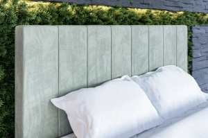 Eleganckie tapicerowane łóżko kontynentalne do sypialni MADAM z pojemnikiem na pościel