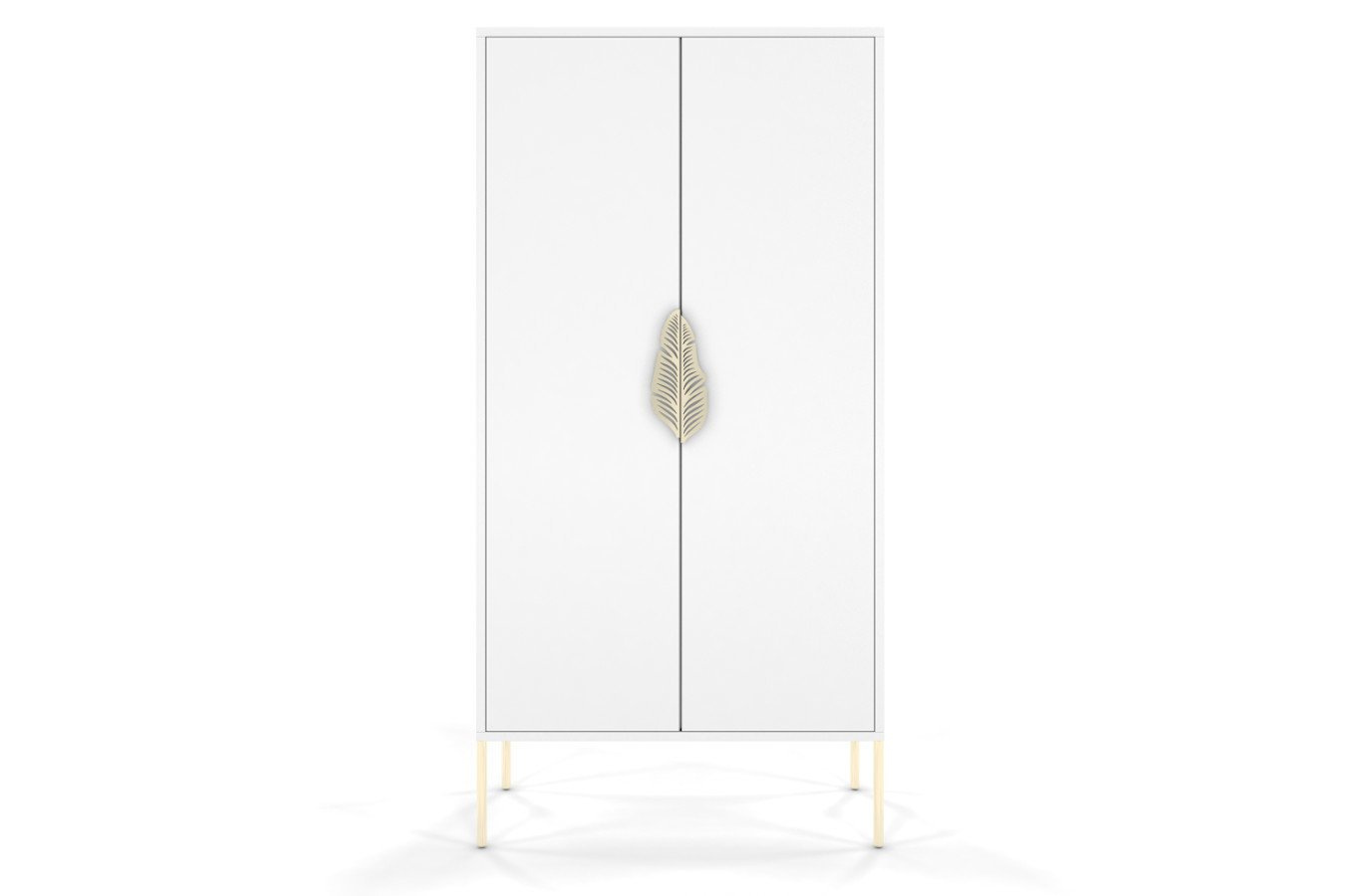 Wysoka biała komoda ze złotymi dodatkami Skandica MERLIN / szer. 80 cm