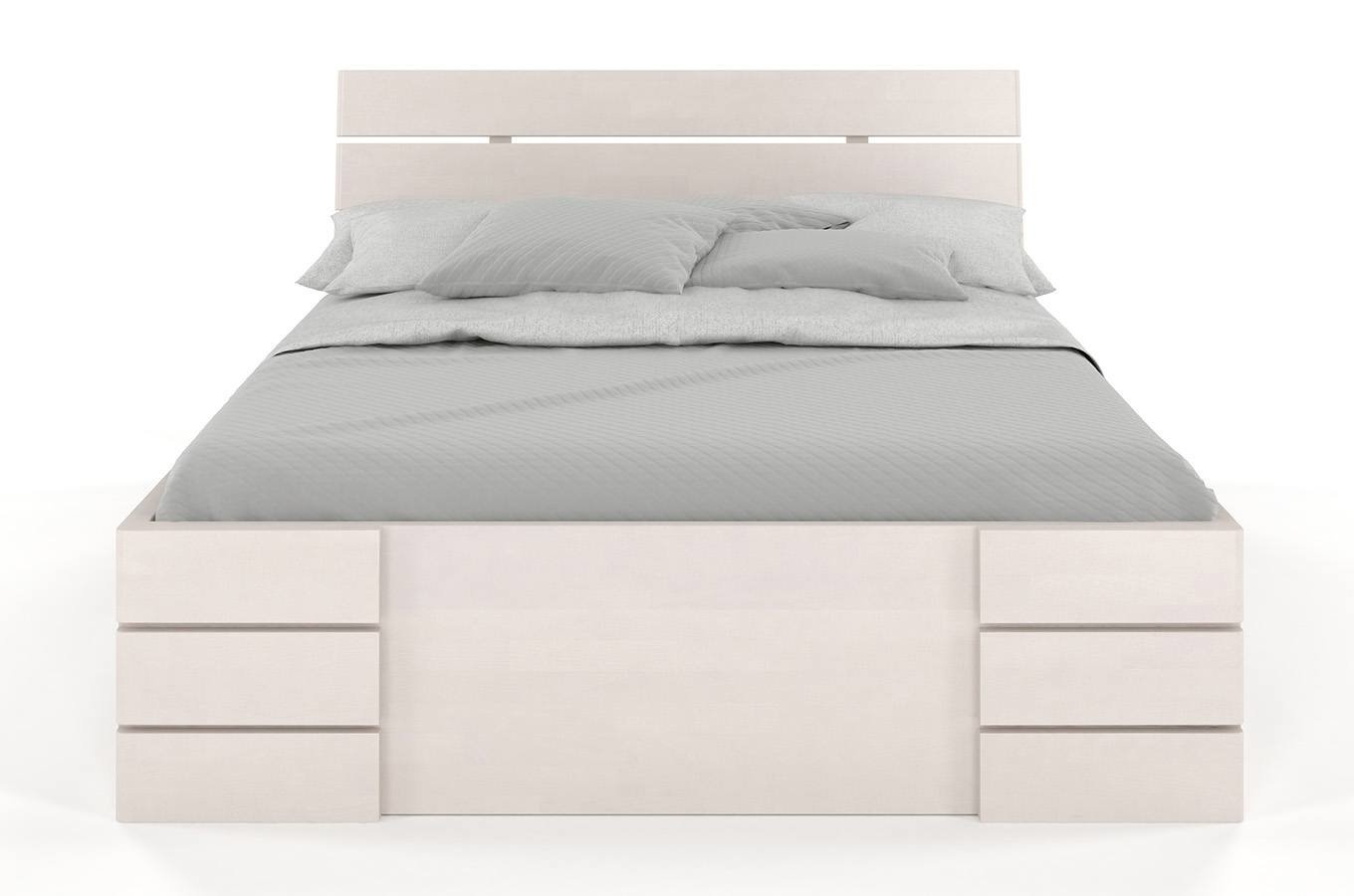 Łóżko drewniane bukowe Visby Sandemo High Drawers (z szufladami)