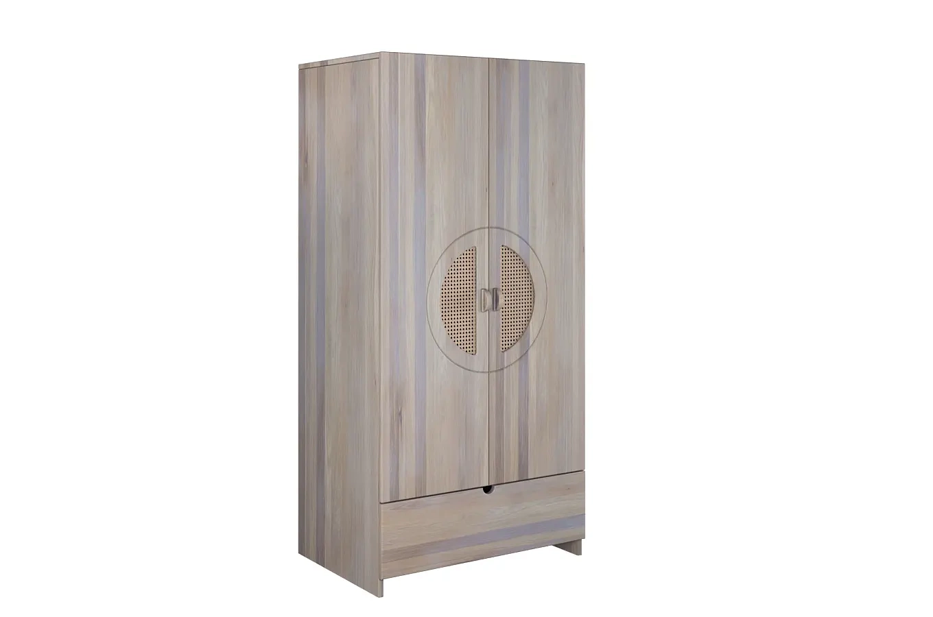 Drewniana szafa dębowa z rattanem Skandica HARMARK 2D1S3P