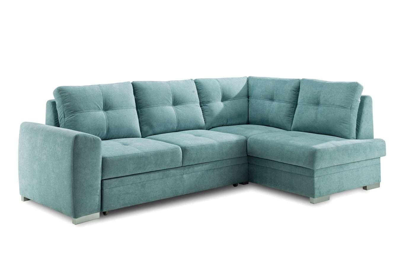 Elegancki narożnik AZURRA Mini z funkcją spania i pojemnikiem na pościel