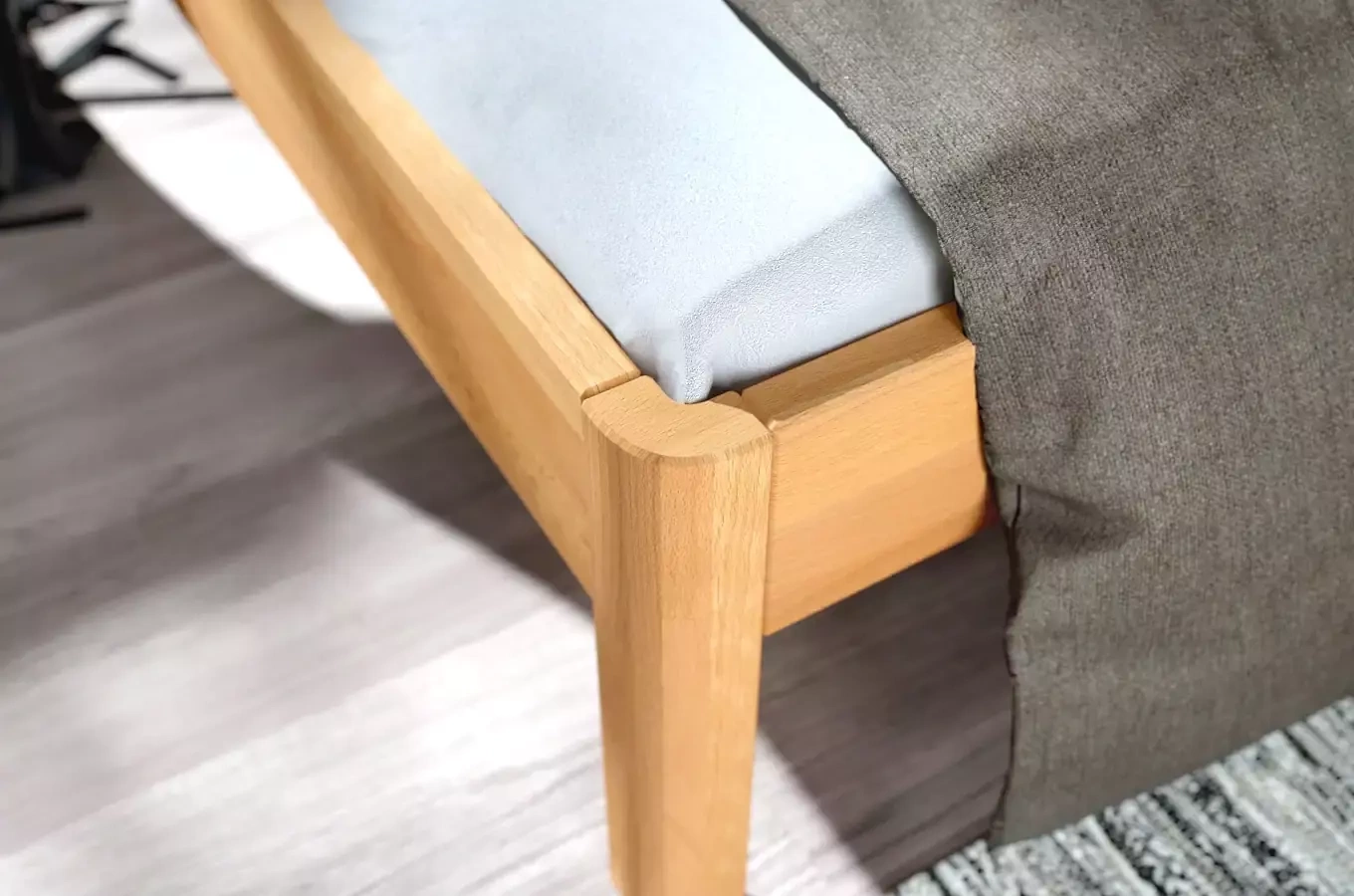 Wysyłka w 48h! Łóżko drewniane bukowe Visby AMMER / 90x200 cm, kolor naturalny