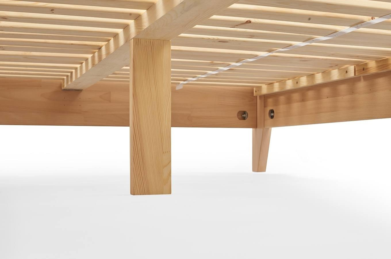 Łóżko drewniane bukowe z baldachimem Visby CANOPY / 200x200 cm, kolor orzech