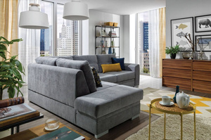 Elegancki narożnik AZURRA z funkcją spania i pojemnikiem na pościel