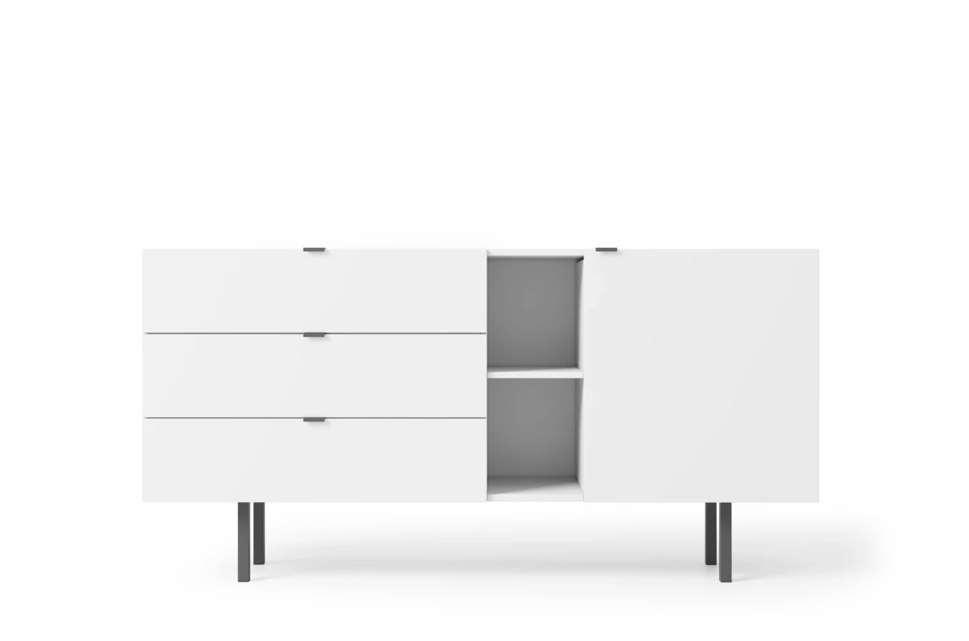 Nowoczesna biała komoda z szufladami Skandica MYWAY / szer. 160 cm