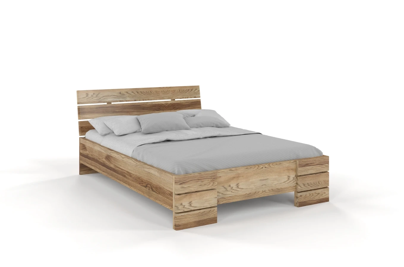 Łóżko drewniane dębowe Visby Sandemo High