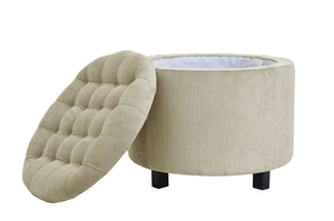 Tapicerowany puf ze schowkiem POMPADOUR i zdejmowanym siedziskiem