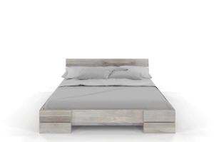 Łóżko drewniane dębowe Visby Sandemo / 160x200 cm, olej bielony