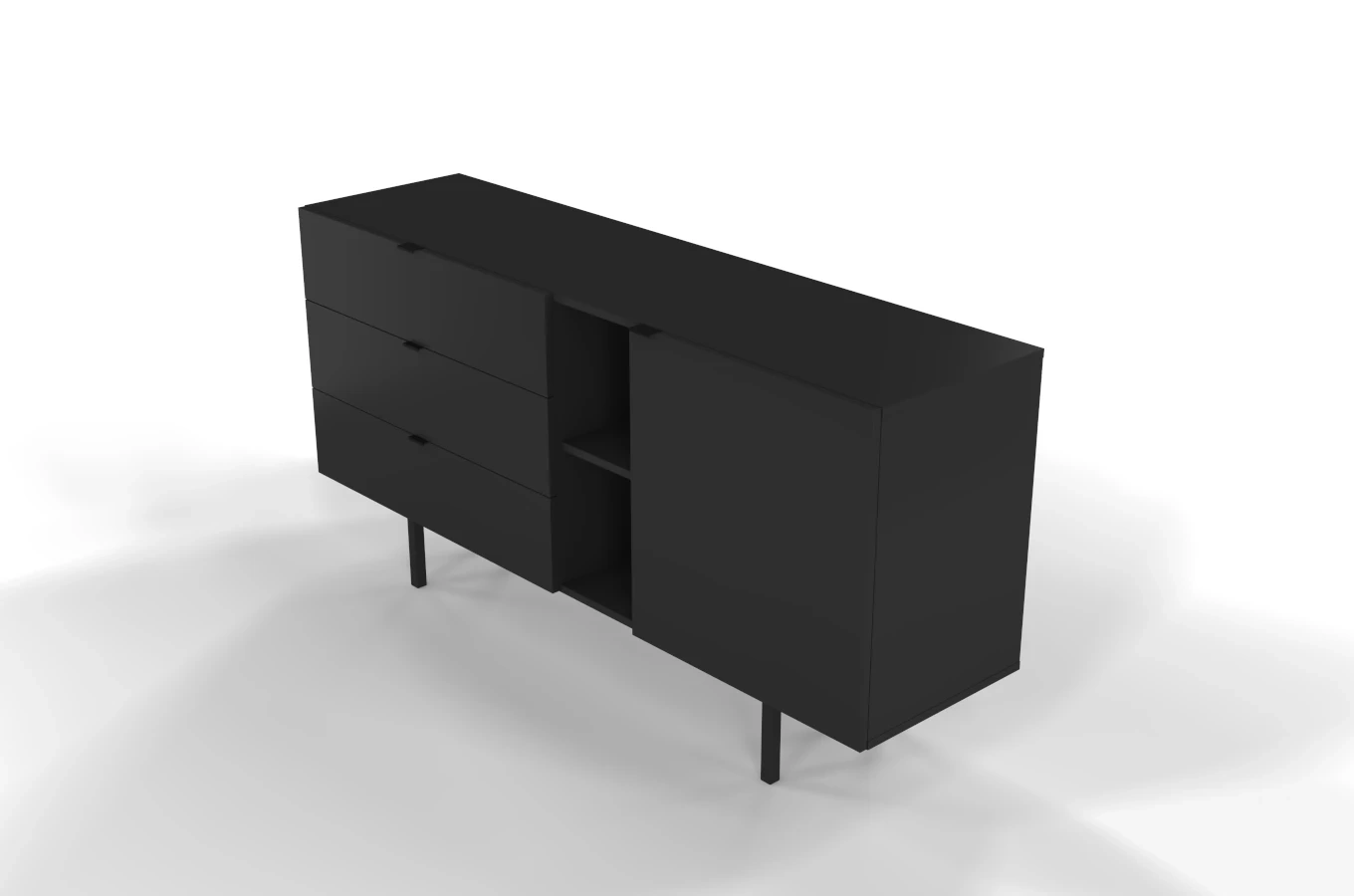 Nowoczesna czarna komoda z szufladami Skandica MYWAY / szer. 160 cm