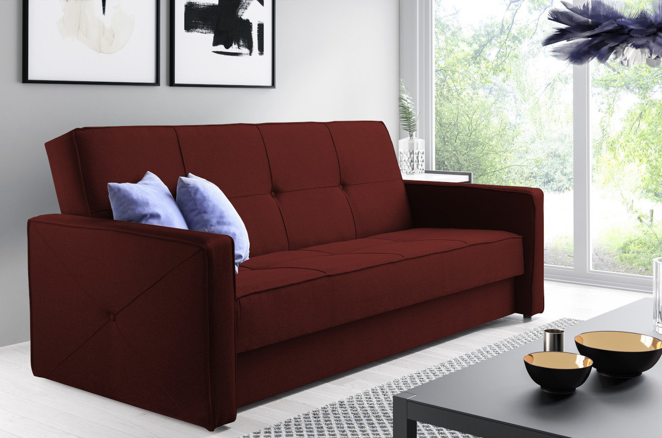 Elegancka sofa ALICJA z funkcją spania i pojemnikiem na pościel