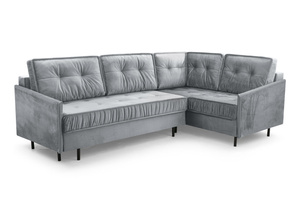 Nowoczesny narożnik ZANZIBAR L z funkcją spania i pojemnikiem na pościel