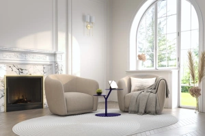 Metalowy stolik pomocniczy do salonu Kayani IROKO / kolor granat szlachetny