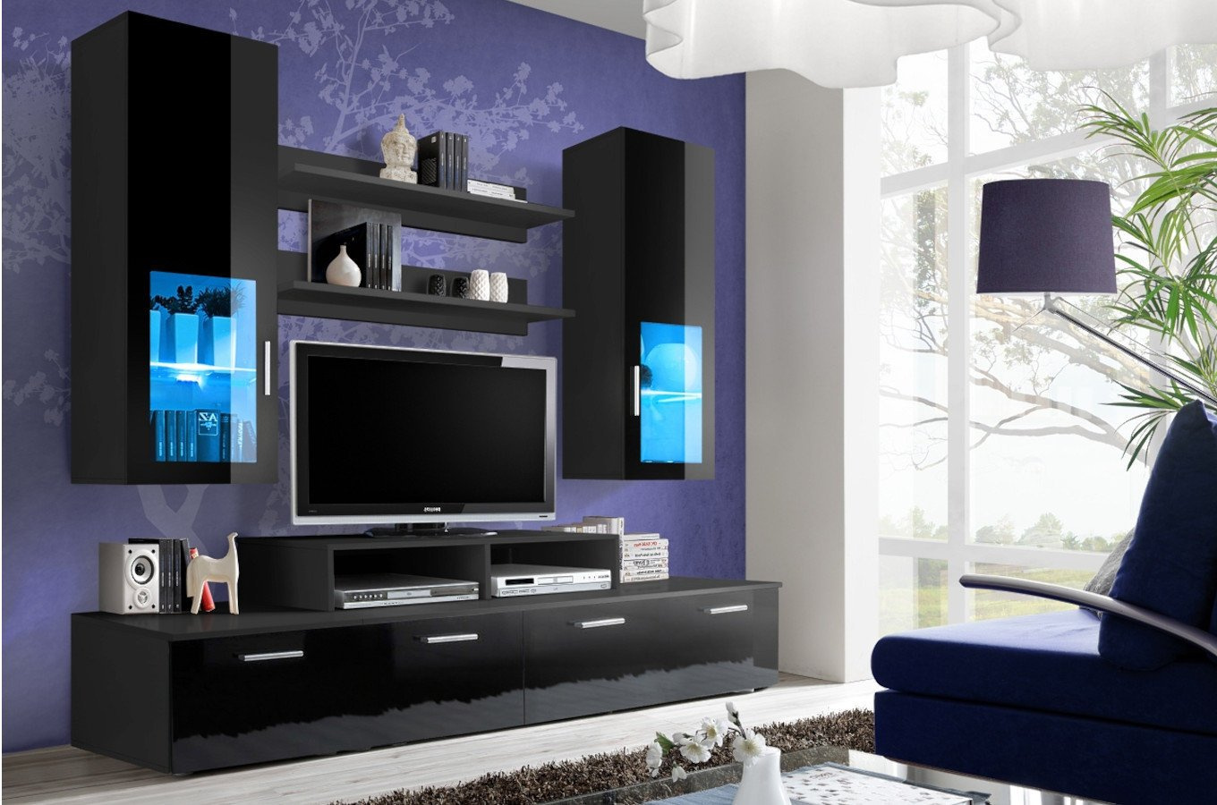 Nowoczesna meblościanka MINI / 3 warianty kolorystyczne / szer. 200 cm