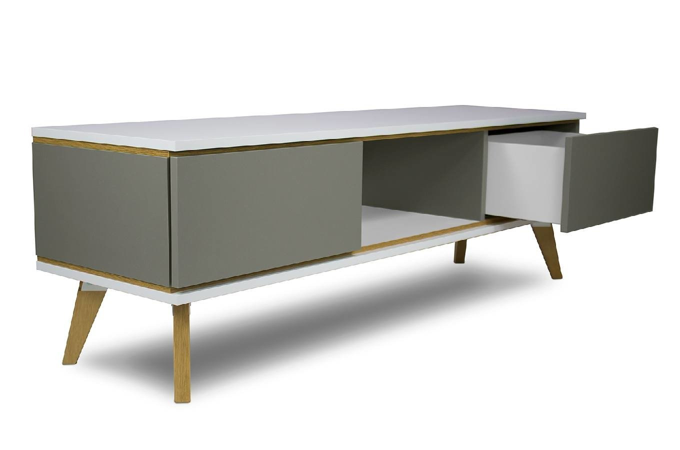 Szara komoda RTV- Skandica JORGEN / szer. 160 cm