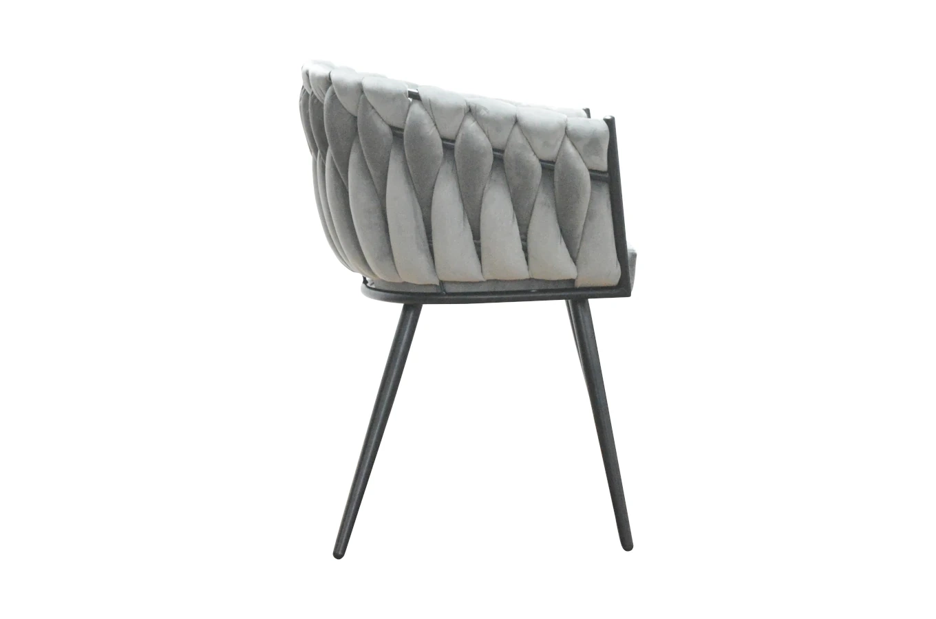 Nowoczesne krzesło SARA BLACK z plecionym oparciem