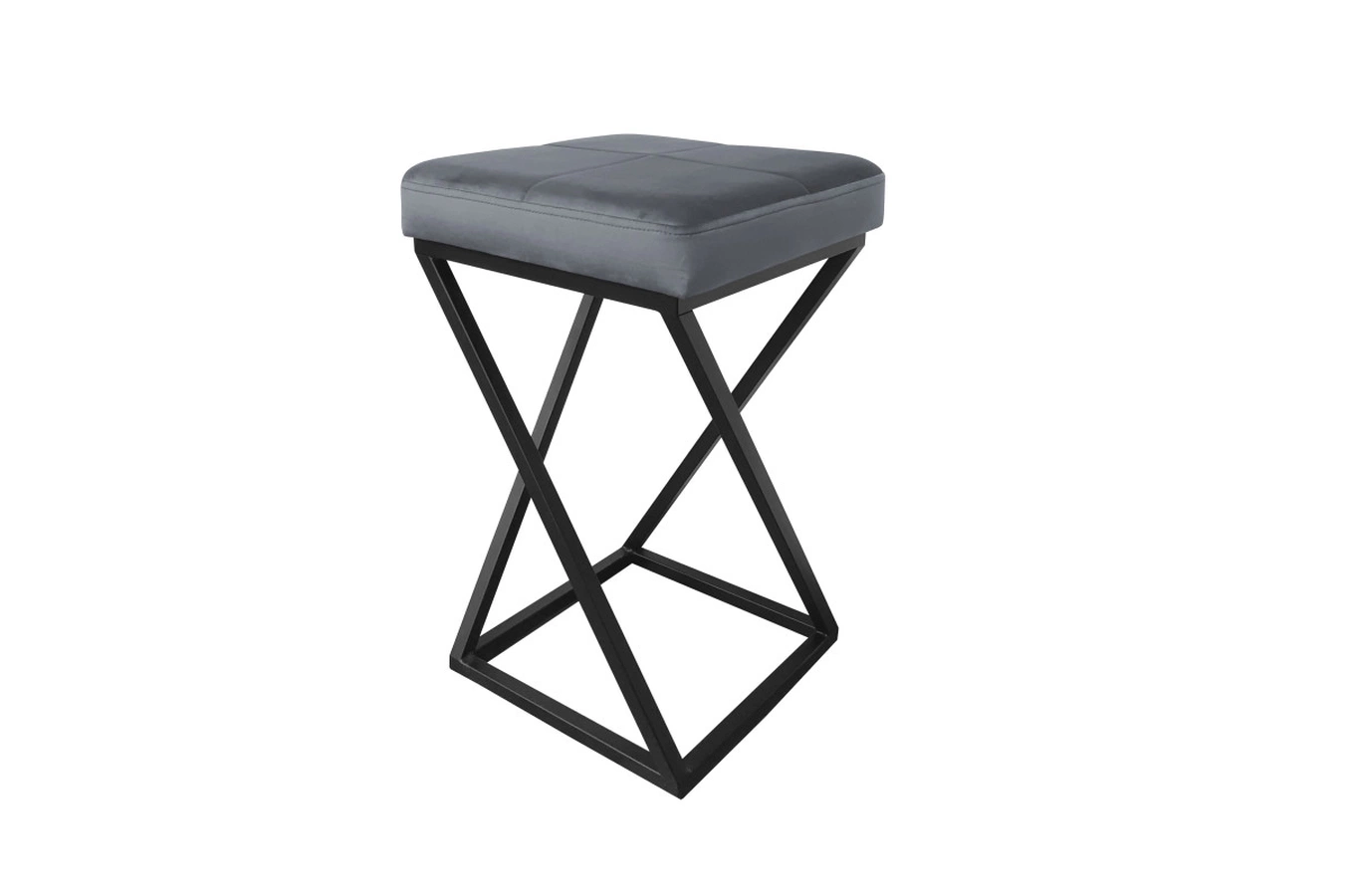 Tapicerowany hoker DIXI na metalowych nogach / kolor tkaniny + podstawy do wyboru!