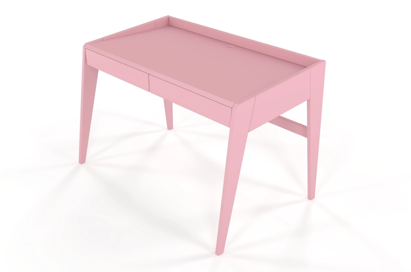 Drewniane biurko / toaletka z szufladami Visby LISA / kolor pudrowy róż / 125x70 cm