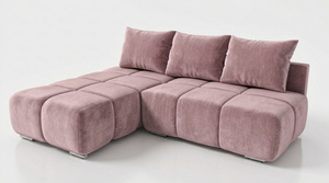 Nowoczesny narożnik Skandica Favo lewostronny z funkcją spania i pojemnikiem na pościel / welur Monolith 62 / dusty mauve / szer. 260 cm