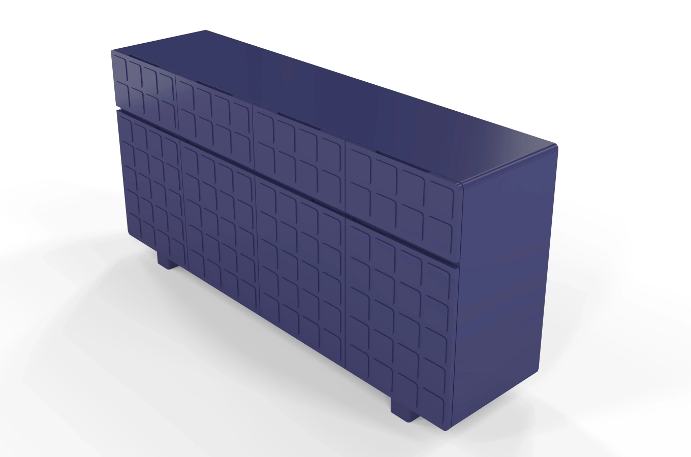 Nowoczesna komoda z frontami 3D Skandica CUBO LONG / kolor granat szlachetny / szer. 169 cm