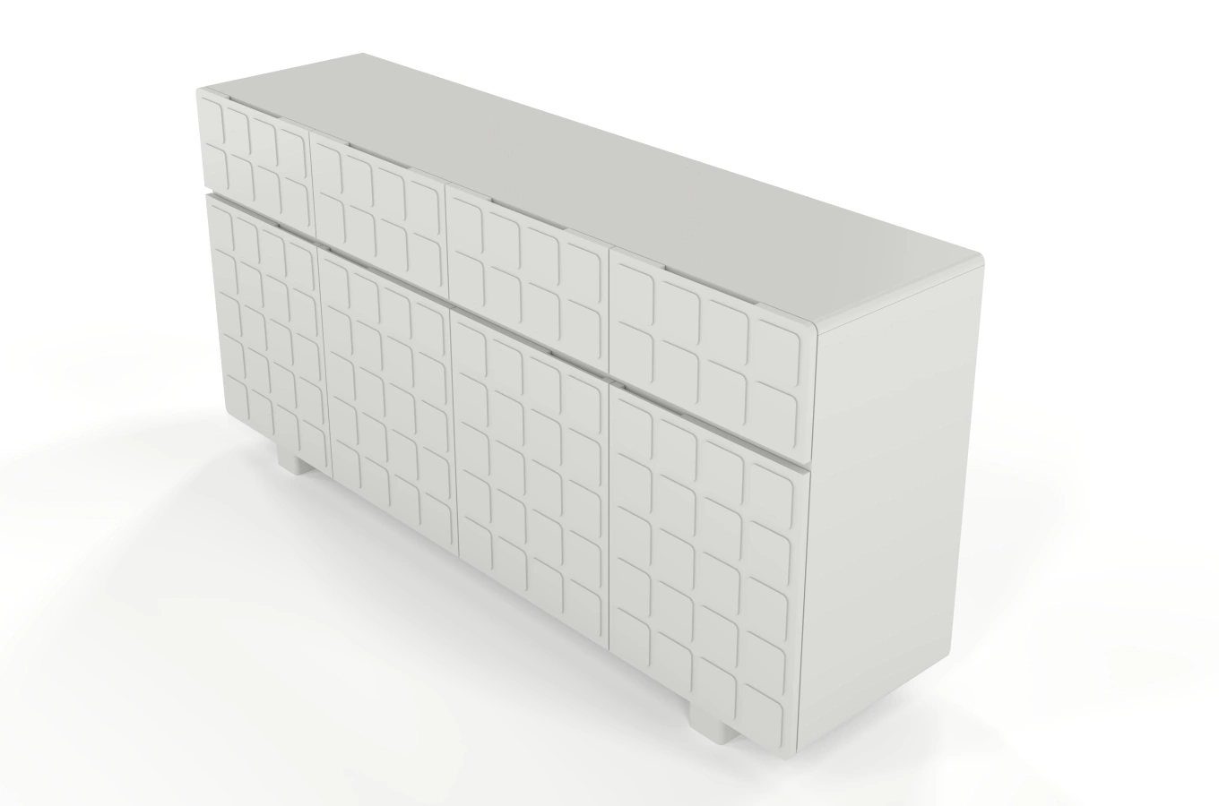 Nowoczesna komoda z frontami 3D Skandica CUBO LONG / kolor szary mleczny / szer. 169 cm