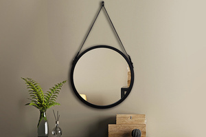 Okrągłe lustro na pasku BELT / rama dostępna w 4 kolorach