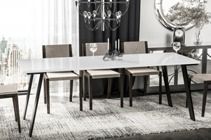 Nowoczesny rozkładany stół LIWIA 130-210 x 80 cm (biały połysk)