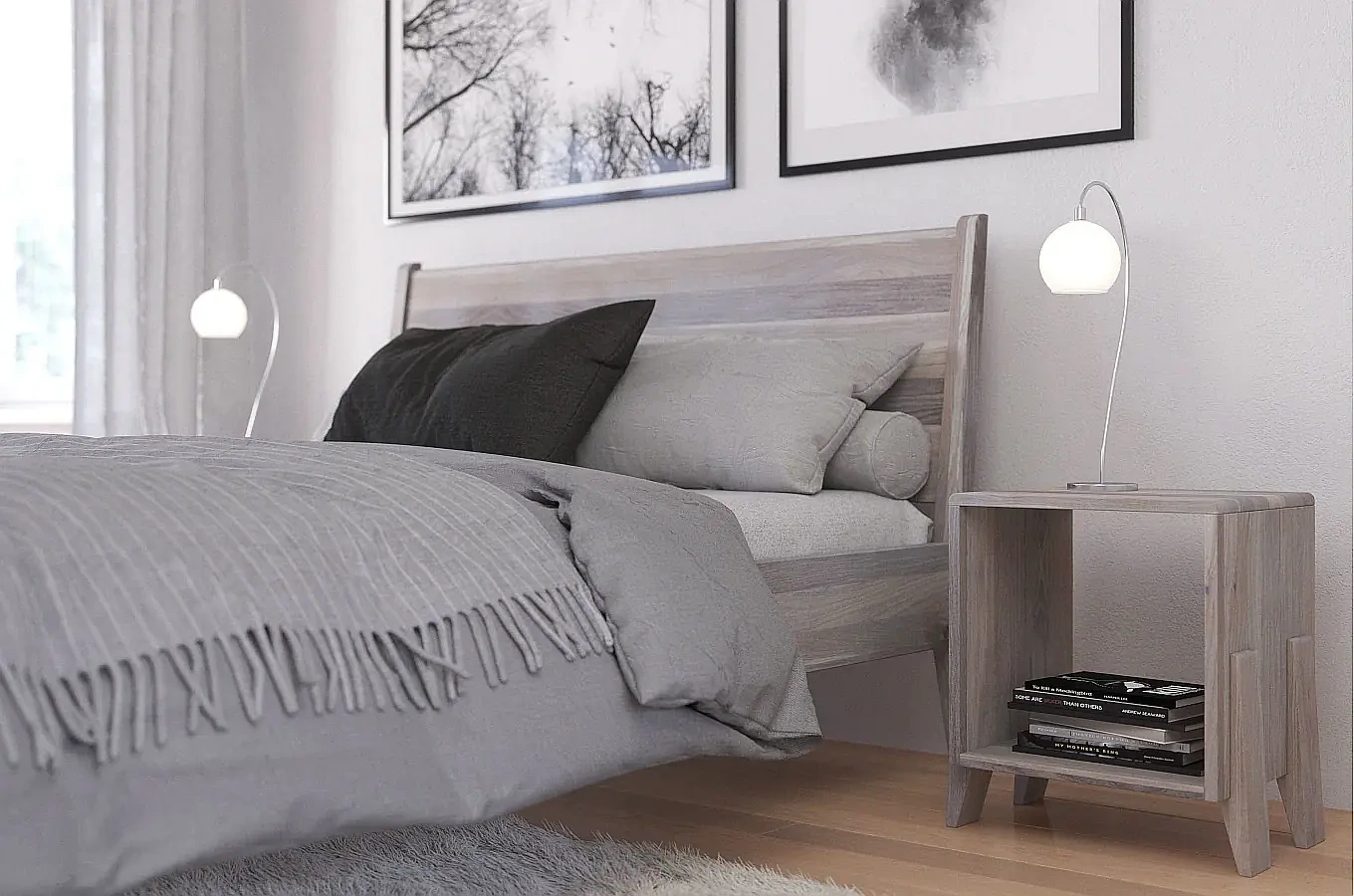 Łóżko drewniane dębowe Visby RADOM