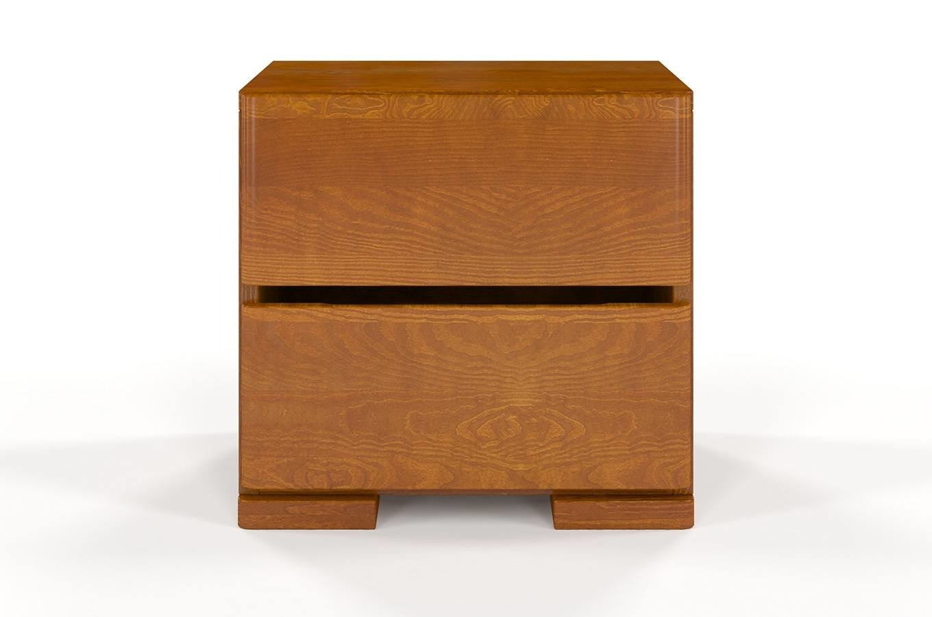 Drewniana szafka nocna sosnowa Visby Sandemo High 2S / kolor orzech