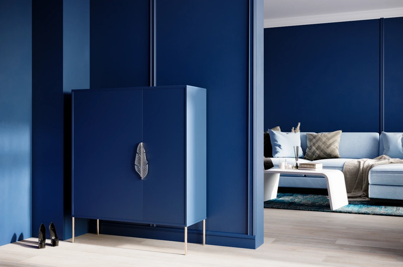 Złoty uchwyt LEAF Merlin w kształcie pióra / komplet