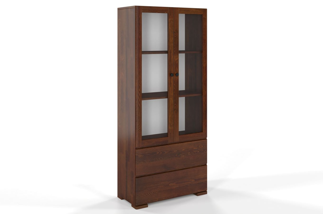 Drewniana sosnowa witryna ze szklanymi drzwiami Visby SANDEMO 2S80 / szer. 80 cm